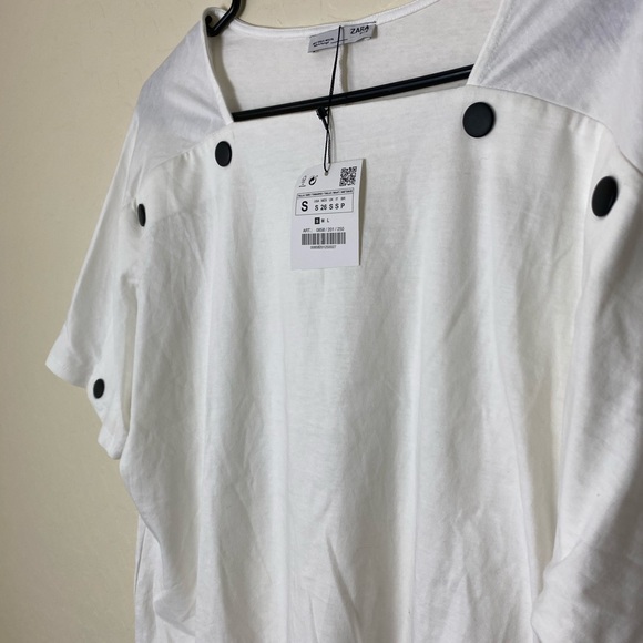 Zara Button Top White Size Small - Picture 2 of 4